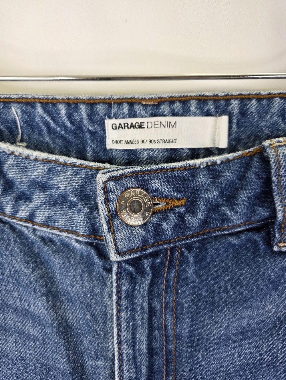 Garage Denim Juniors Size 3 90s Straight Jeans Washed Charlie Blue Mid Cotton - Picture 7 of 15